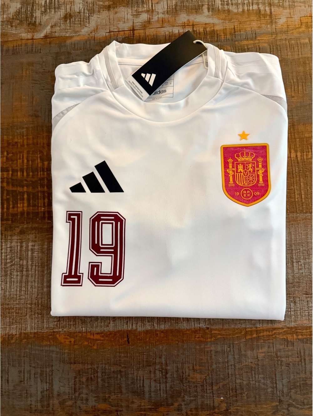 Lamine Yamal Spain Adidas White and Maroon details XL